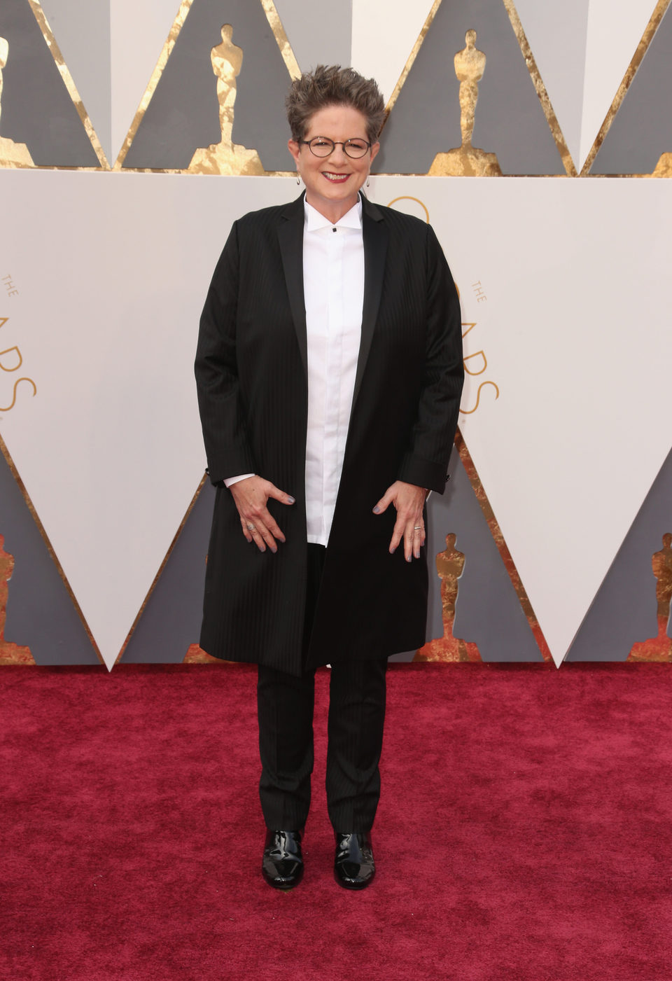 Phyllis Nagy en la alfombra roja de los Oscar 2016