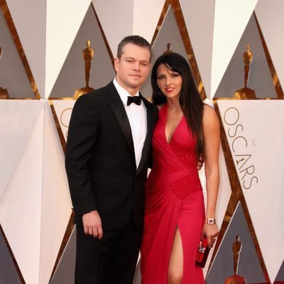 Matt y Luciana Damon en la alfombra roja de los Oscar 2016