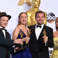 Mark Rylance, Brie Larson, Leonardo DiCaprio y Alicia Vikander Oscars 2016