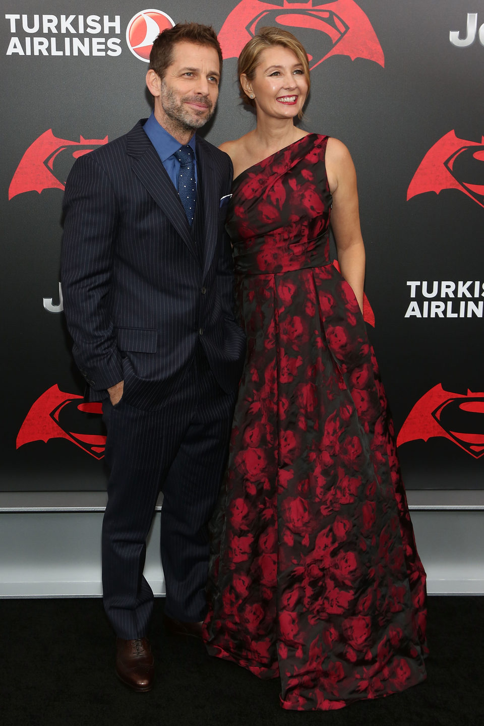 Zack Snyder y su esposa en la premiere de 'Batman v Superman' en Nueva York