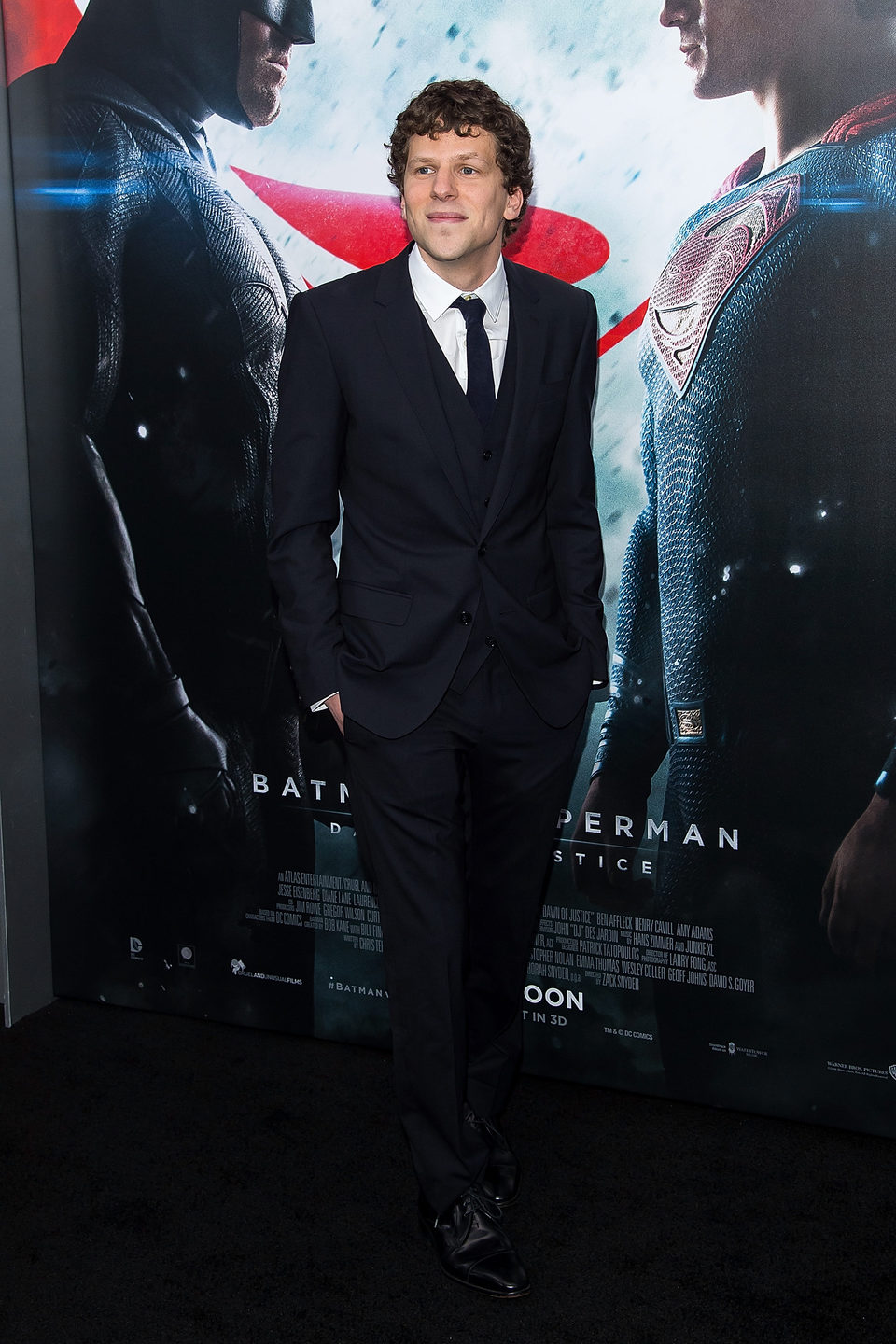 Jesse Eisenberg en la premiere de 'Batman v Superman' en Nueva York