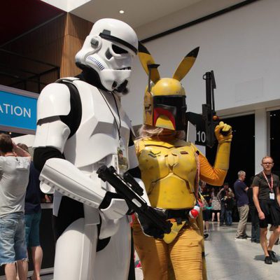 Cosplay de Boba Fett Pikachu y Stormtrooper en la Star Wars Celebration 2016