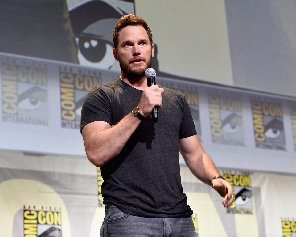 Chris Pratt hablando en el panel de Marvel