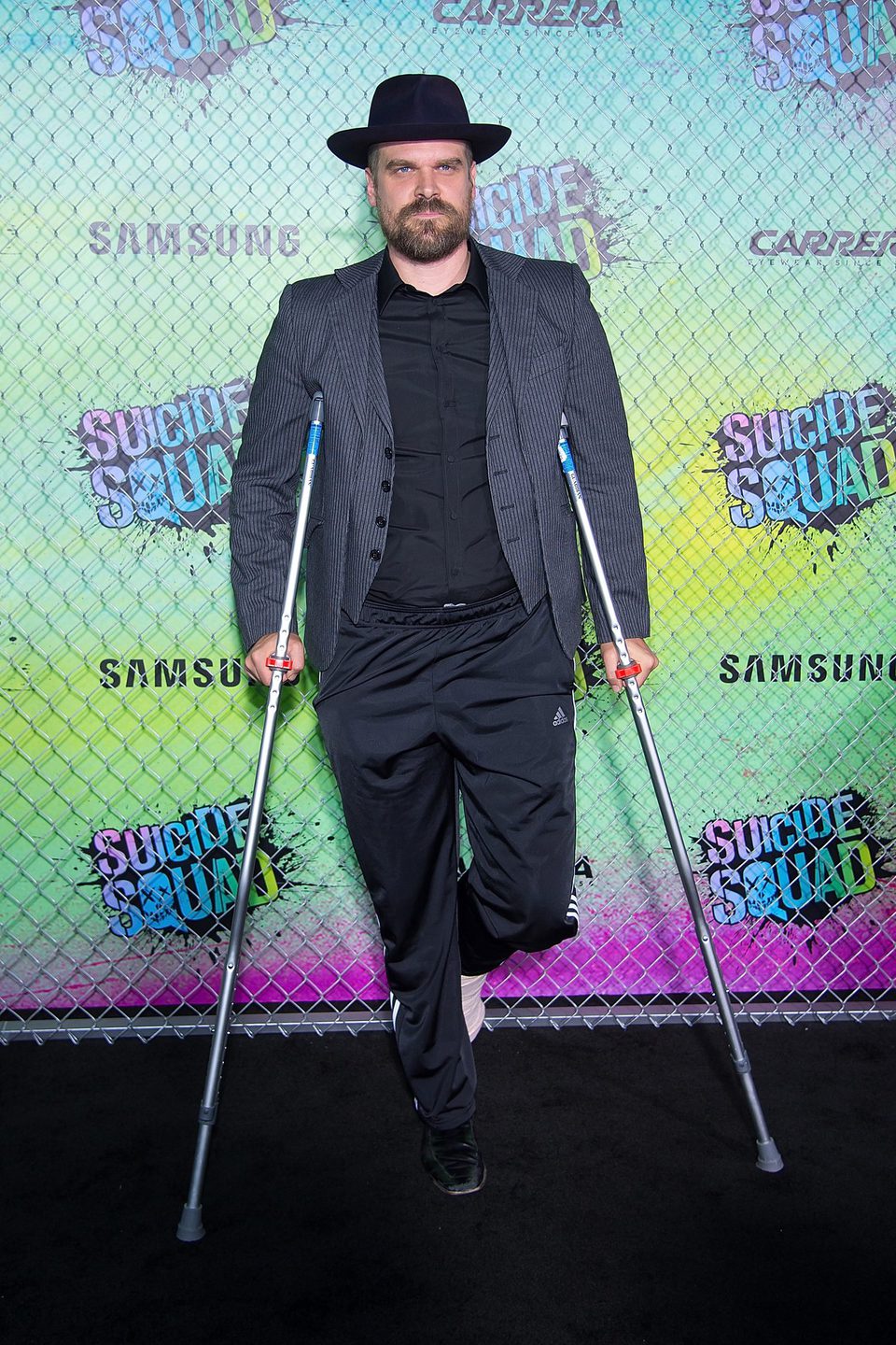 David Harbour en la premiere mundial de 'Escuadrón Suicida'