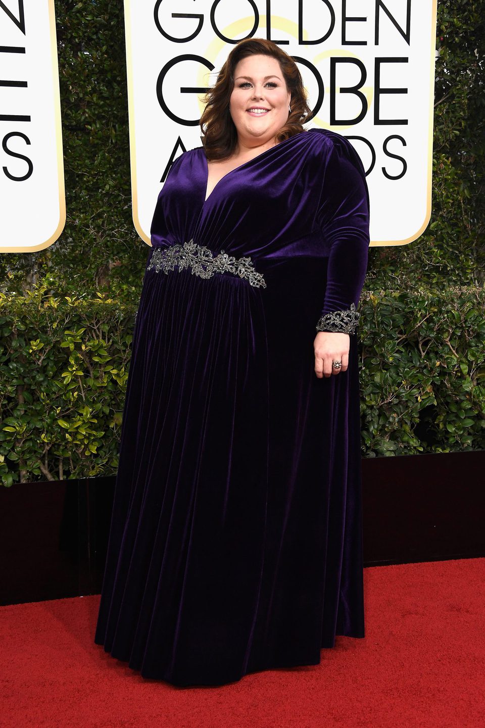 Chrissy Metz en la alfombra roja de los Globos de Oro 2017