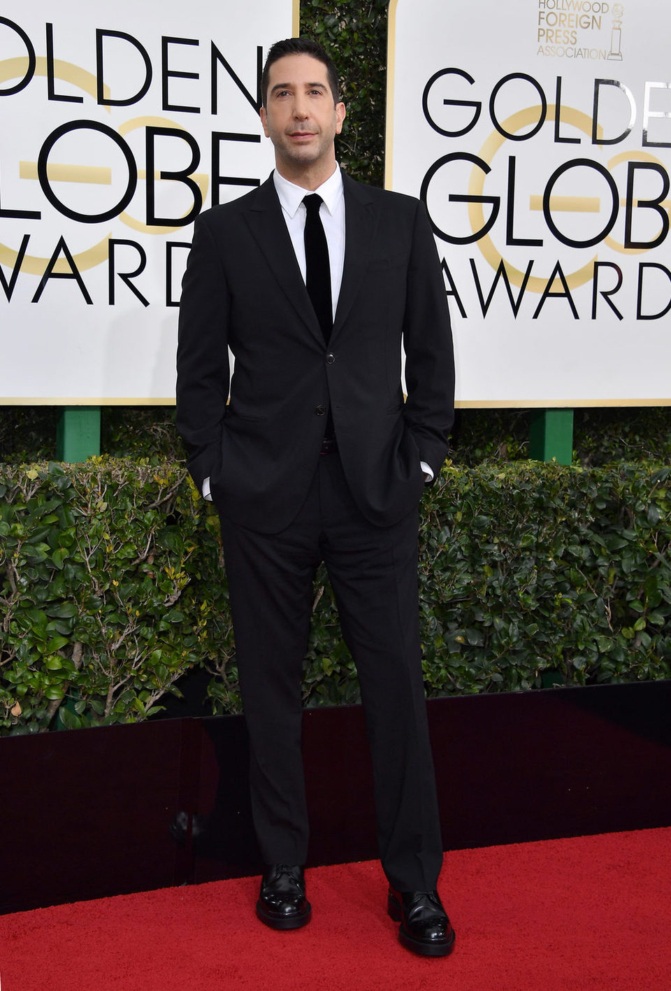 David Schwimmer posa en la alfombra roja de los Globos de Oro 2017