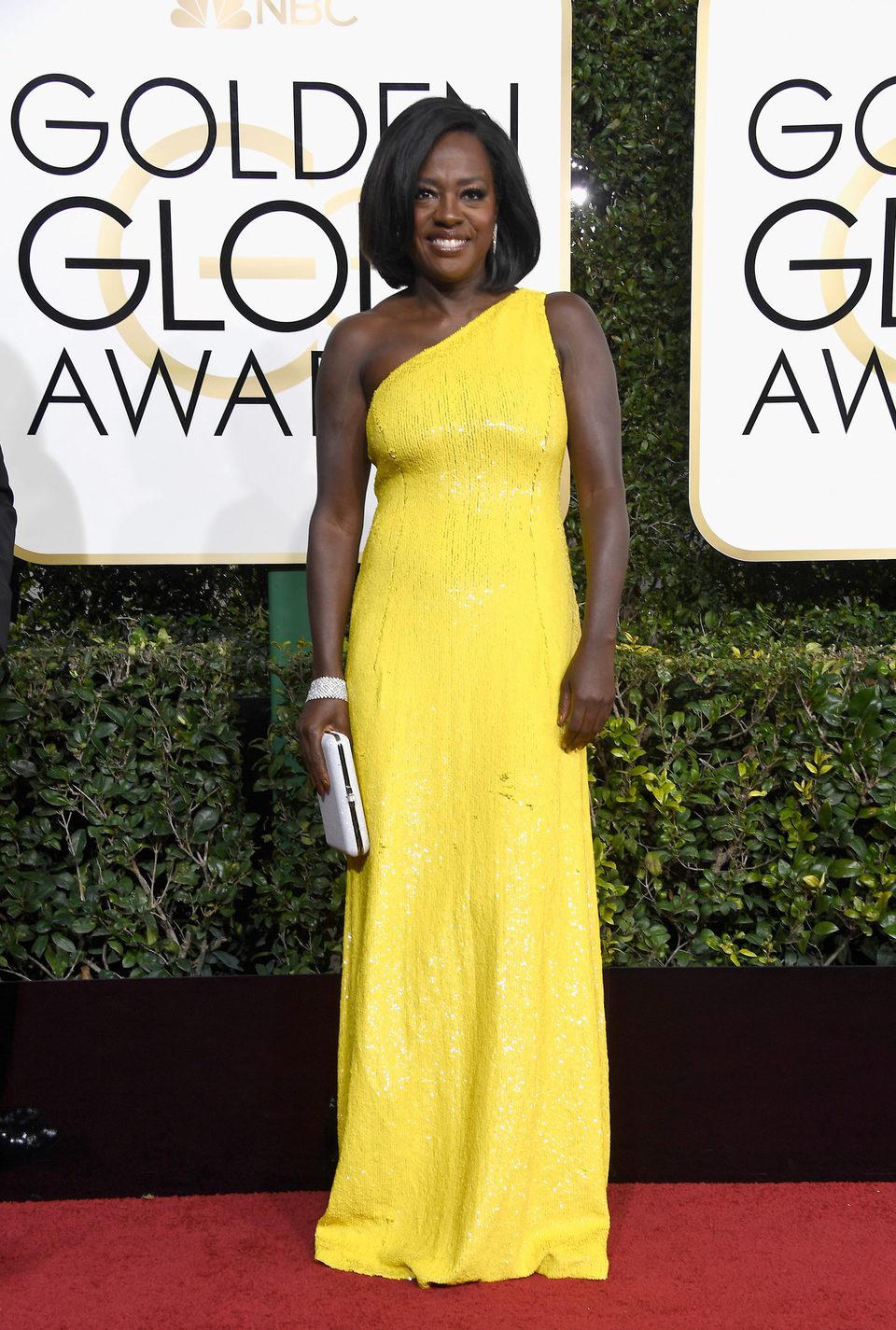 Viola Davis en la alfombra roja de los Globos de Oro 2017