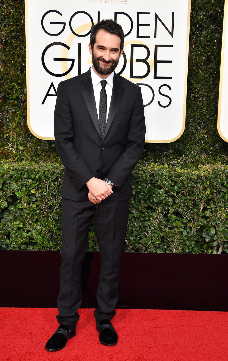 Jay Duplass en la alfombra roja de los Globos de Oro 2017