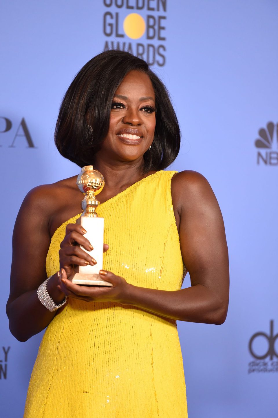 Viola Davis tras la ceremonia de los Globos de Oro 2017