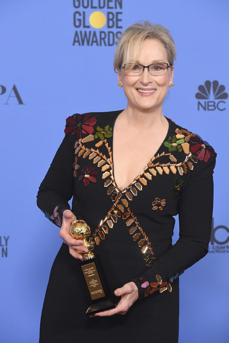 Meryl Streep tras la ceremonia de los Globos de Oro 2017