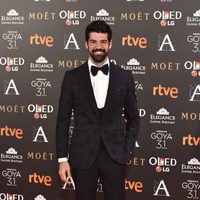 El actor Miguel Ángel Muñoz en la alfombra roja de los Premios Goya 2017