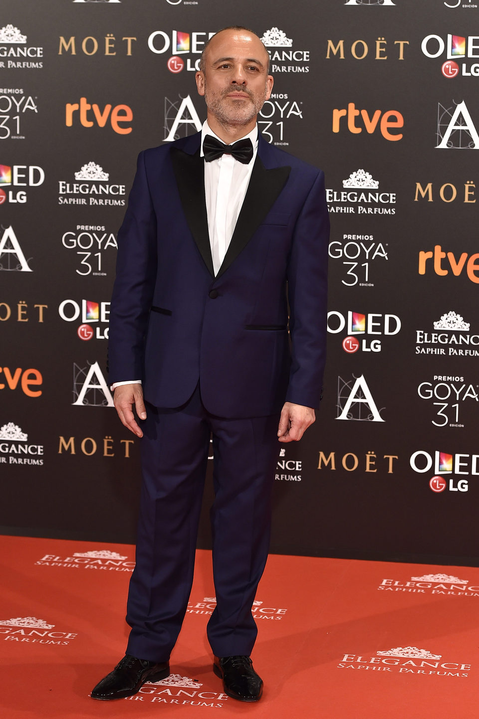 El actor Javier Gutiérrez en la alfombra roja de los Premios Goya 2017