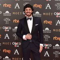 El actor Javier Pereira en la alfombra roja de los Premios Goya 2017