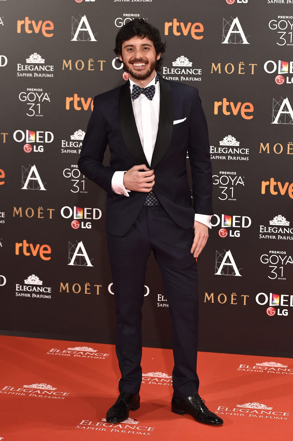 El actor Javier Pereira en la alfombra roja de los Premios Goya 2017