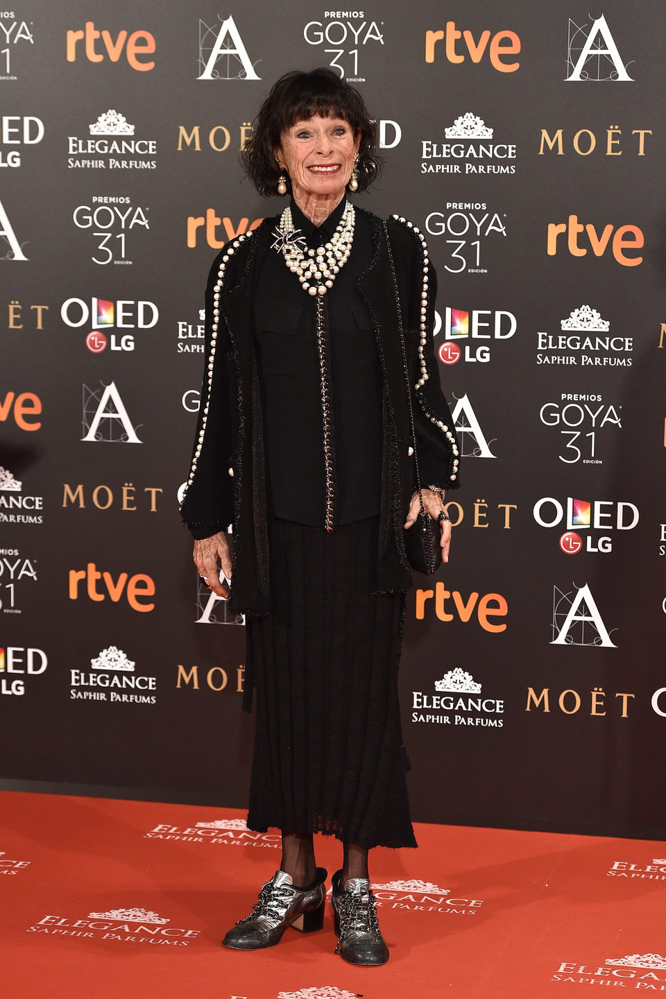 Geraldine Chaplin en la alfombra roja de los Premios Goya 2017