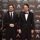 Los políticos Alberto Garzón y Pablo Iglesias en la alfombra roja de los Premios Goya 2017