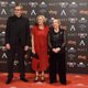 La alcaldesa de Madrid Manuela Carmena junto Yvonne Blake y Mariano Barroso en la alfombra roja de los Premios Goya 2017