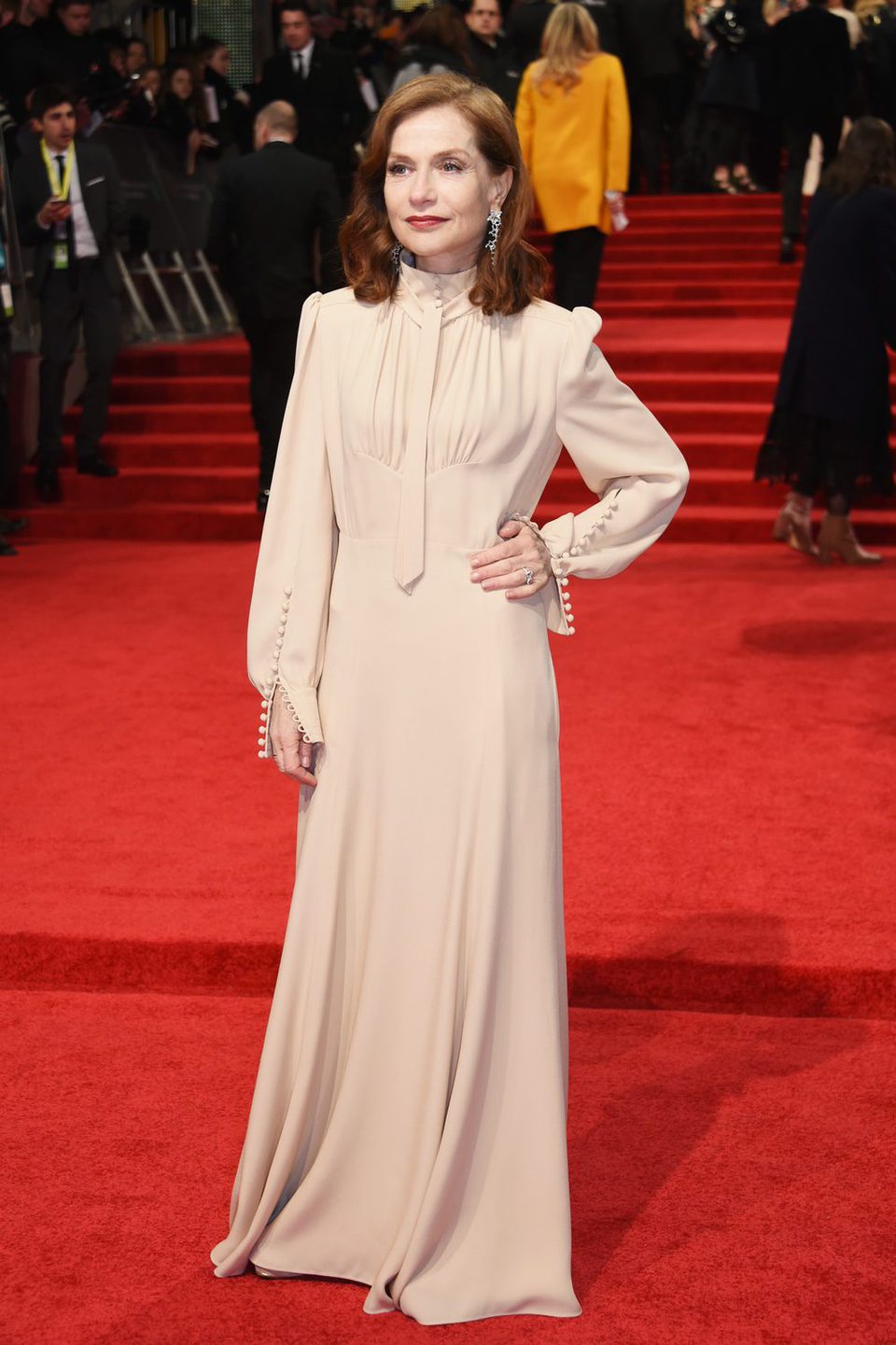 Isabelle Huppert en la alfombra roja de los BAFTA 2007