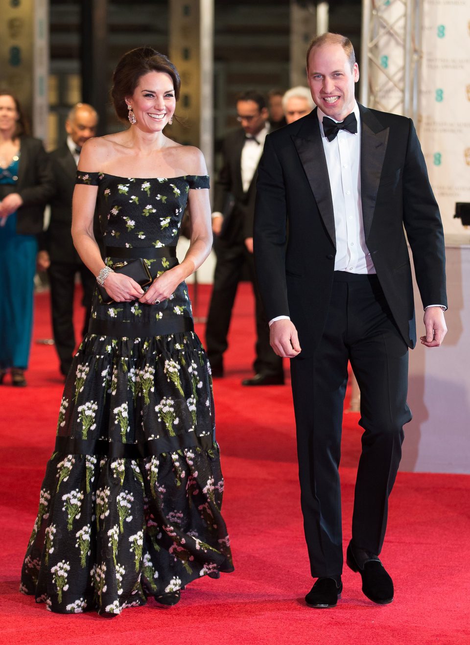 Catalina y Guillermo de Inglaterra en la alfombra roja de los BAFTA 2017