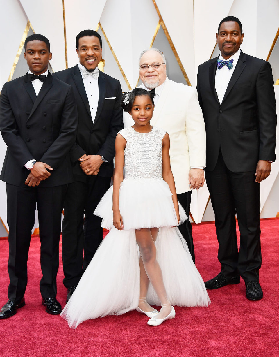 Jovan Adepo, Russell Hornsby, Saniyya Sidney, Stephen Henderson y Mykelti Williamson en la alfombra roja de los Oscar 2017