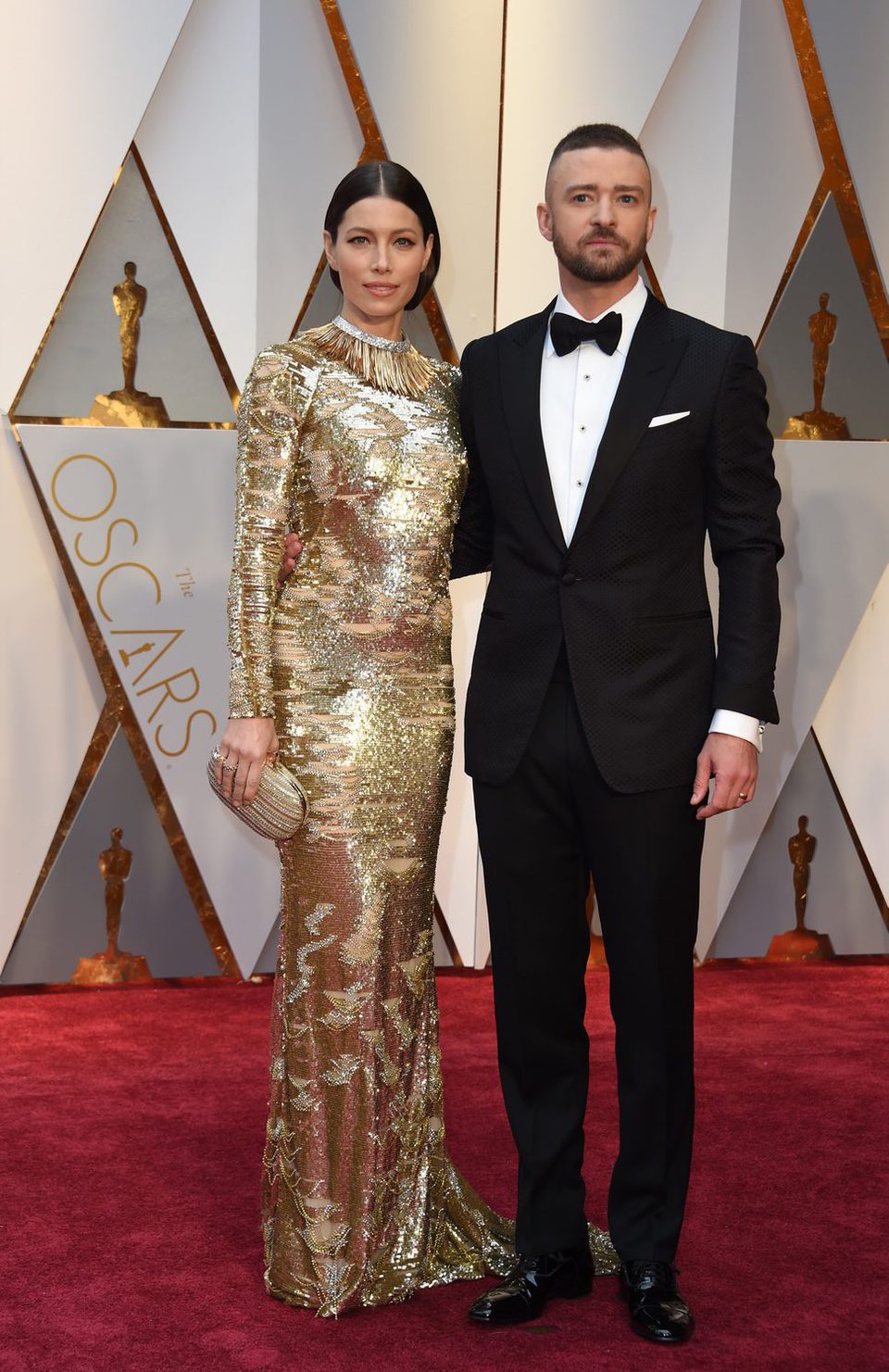 Jessica Biel y Justin Timberlake en la alfombra roja de los Premios Oscar 2017