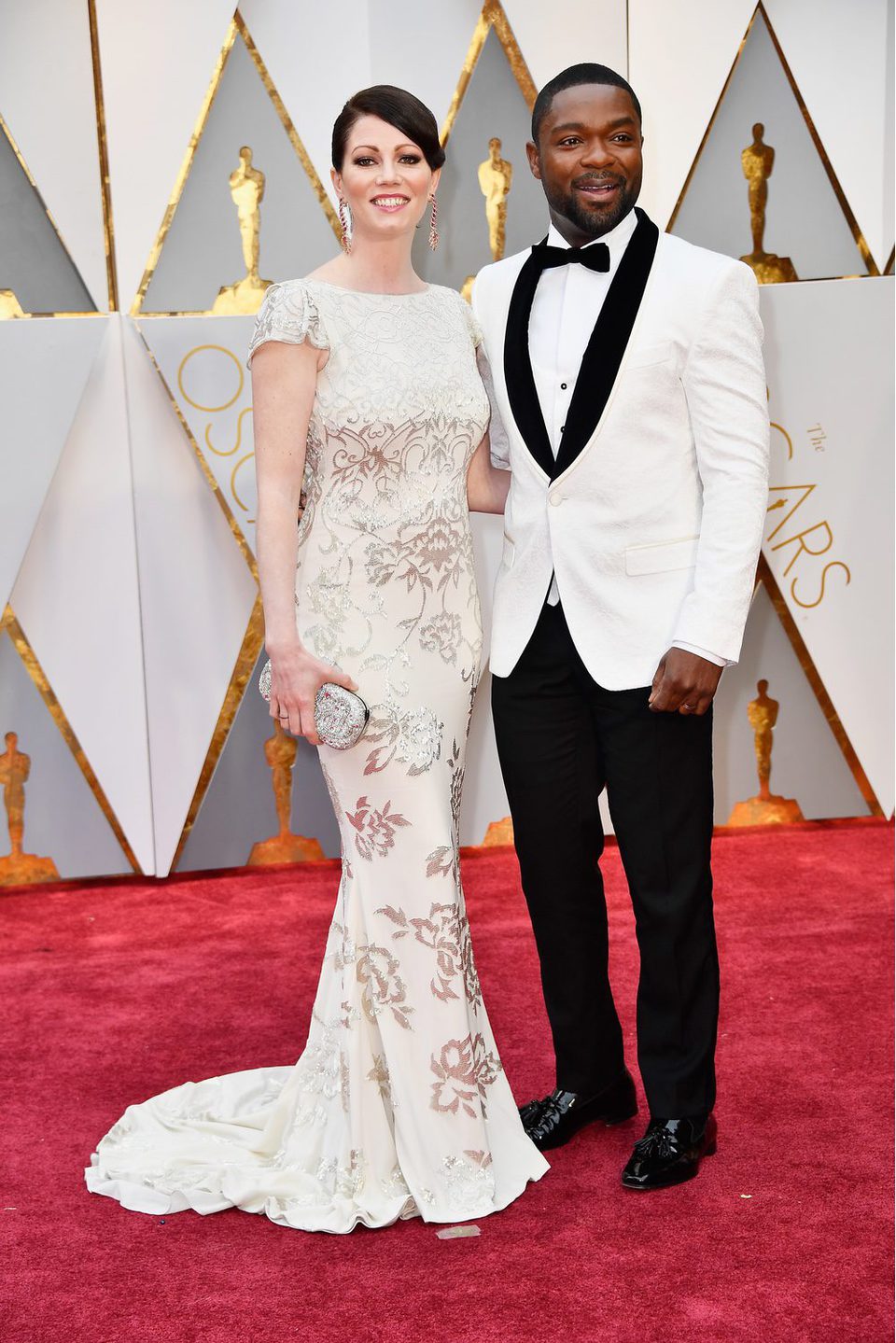 Jessica Oyelowo y David Oyelowo en la alfombra roja de los Premios Oscar 2017