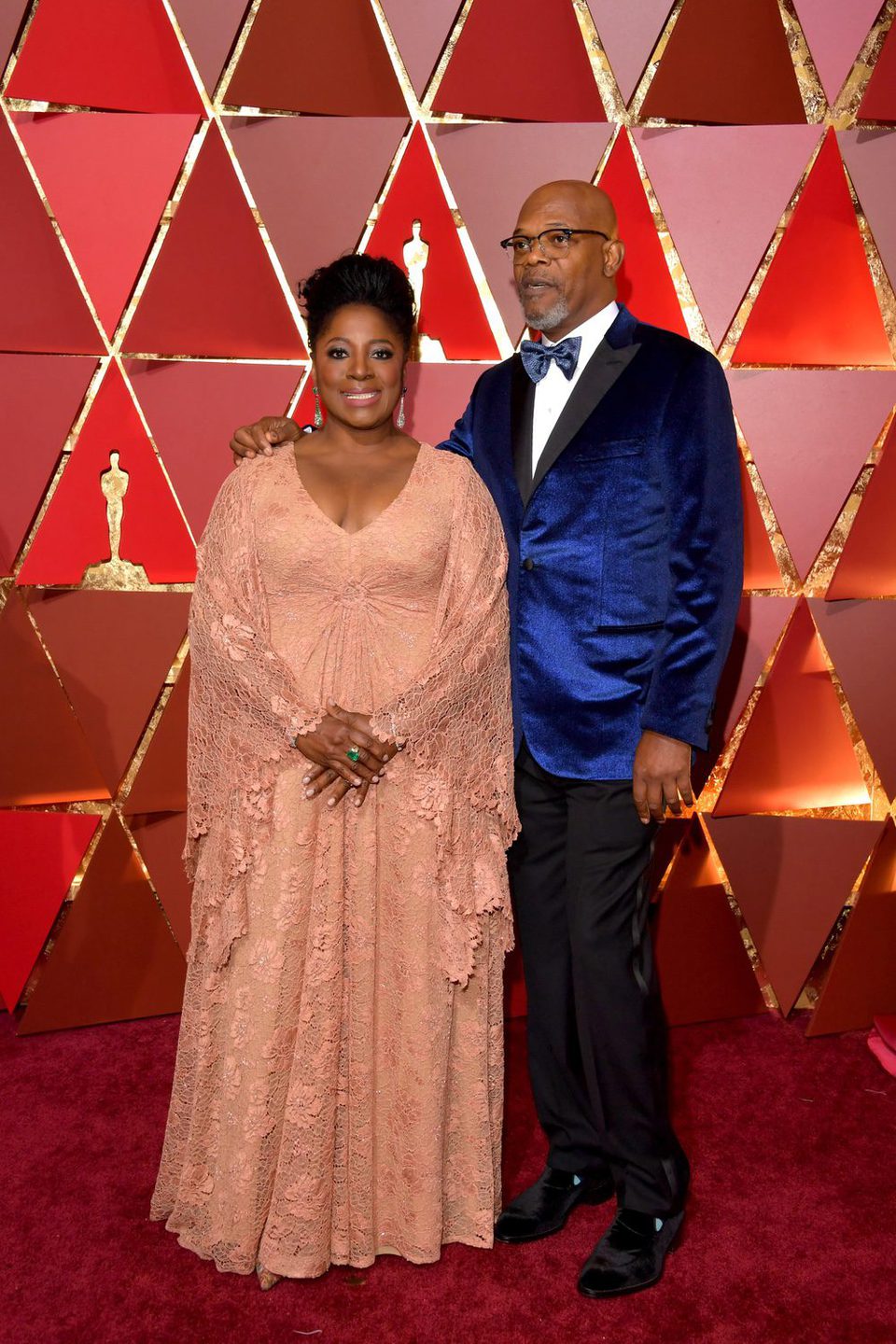 Samuel L. Jackson y LaTanya Richardson en la alfombra roja de los Premios Oscar 2017