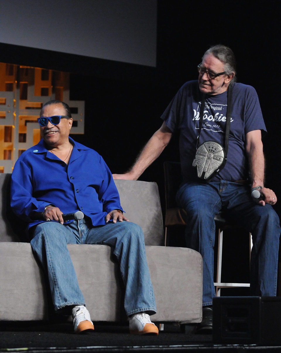 Billy Dee Williams y Peter Mayhew durante la Star Wars Celebration