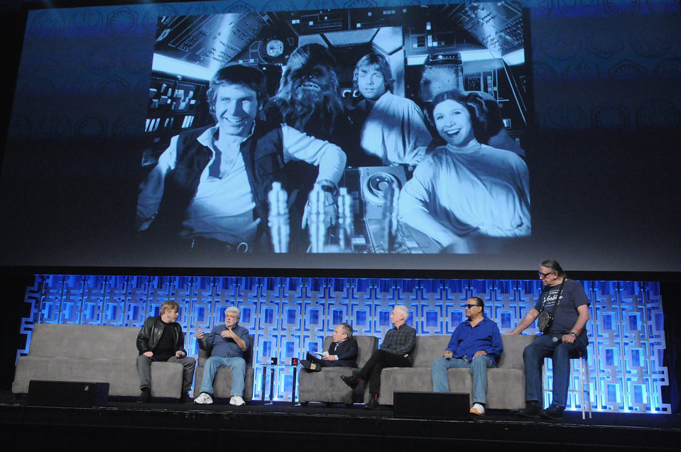 George Lucas y parte del elenco de 'Star Wars' en la Star Wars Celebration