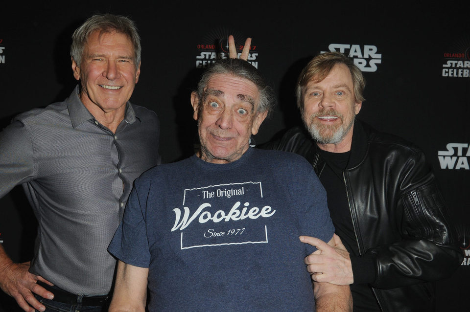 Harrison Ford, Peter Mayhew y Mark Hamill en la Star Wars Celebration,