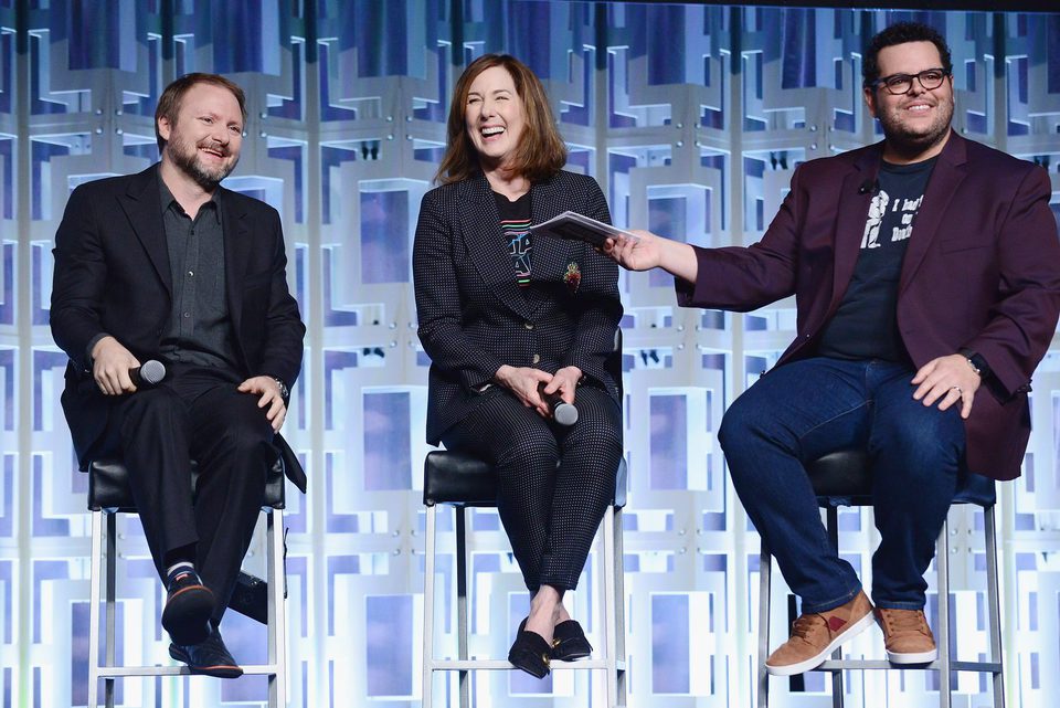 Ryan Johnson, Kathleen Kennedy y Josh Gad, en el panel de 'Los últimos Jedi' en la Star Wars Celebration