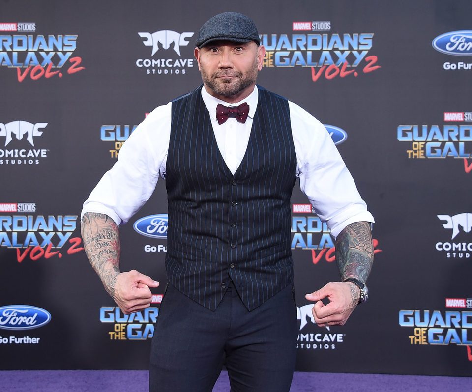 Dave Bautista en la premiere mundial de 'Guardianes de la galaxia Vol. 2'