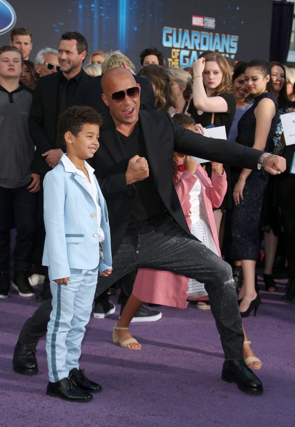 Vin Diesel y su hijo en la premiere mundial de 'Guardianes de la galaxia Vol. 2'