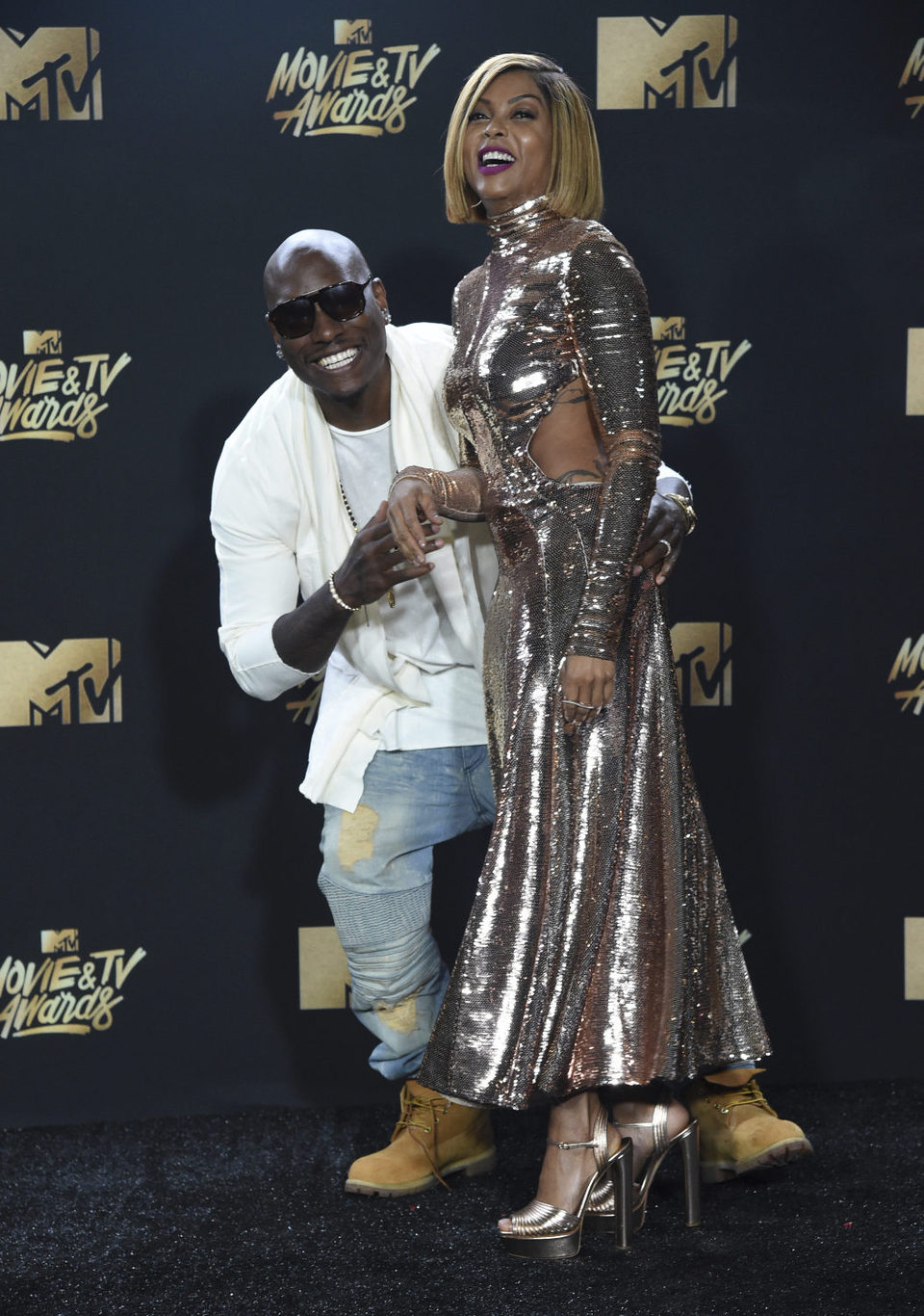 Taraji P. Henson y Tyrese Gibson durante los MTV Movie & TV Awards 2017