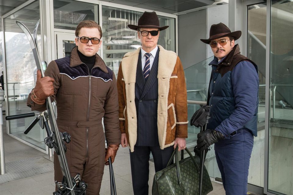 Taron Egerton, Colin Firth y Pedro Pascal en 'Kingsman: El círculo de oro'