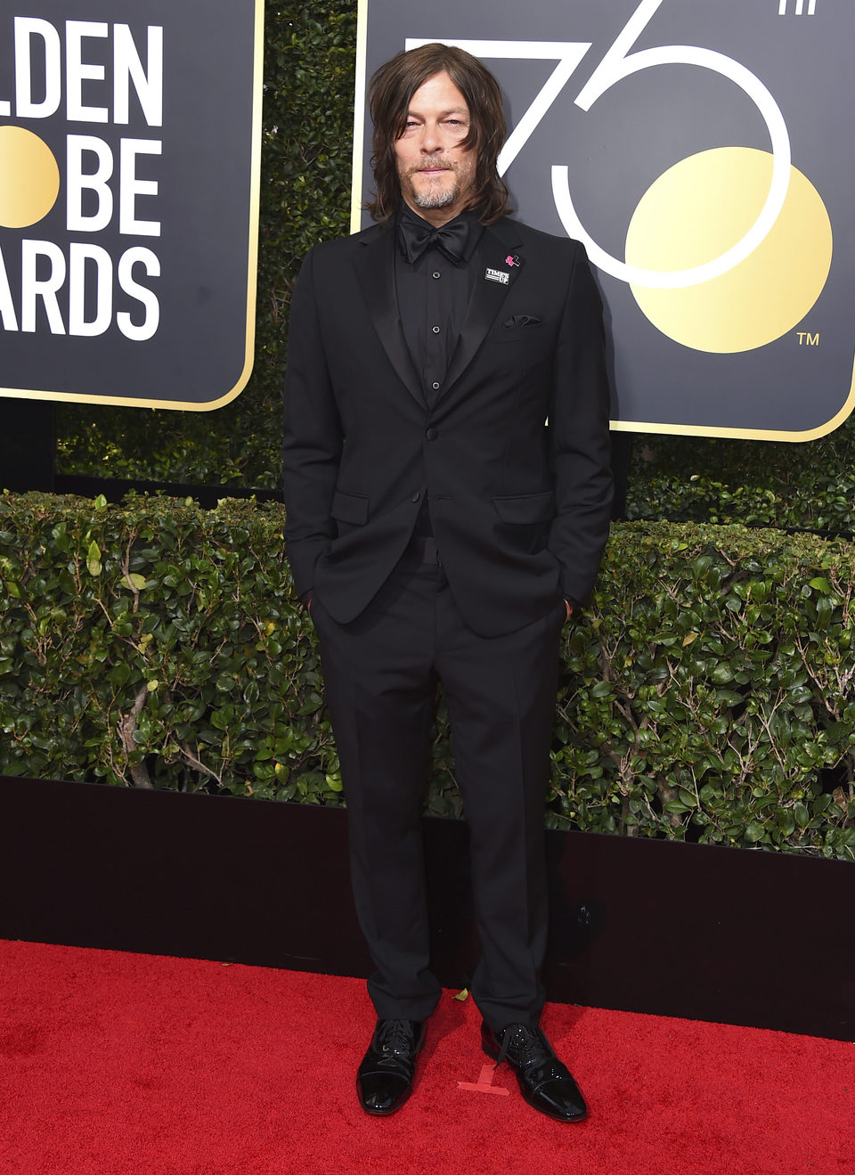 Norman Reedus en la alfombra roja de los Globos de Oro 2018