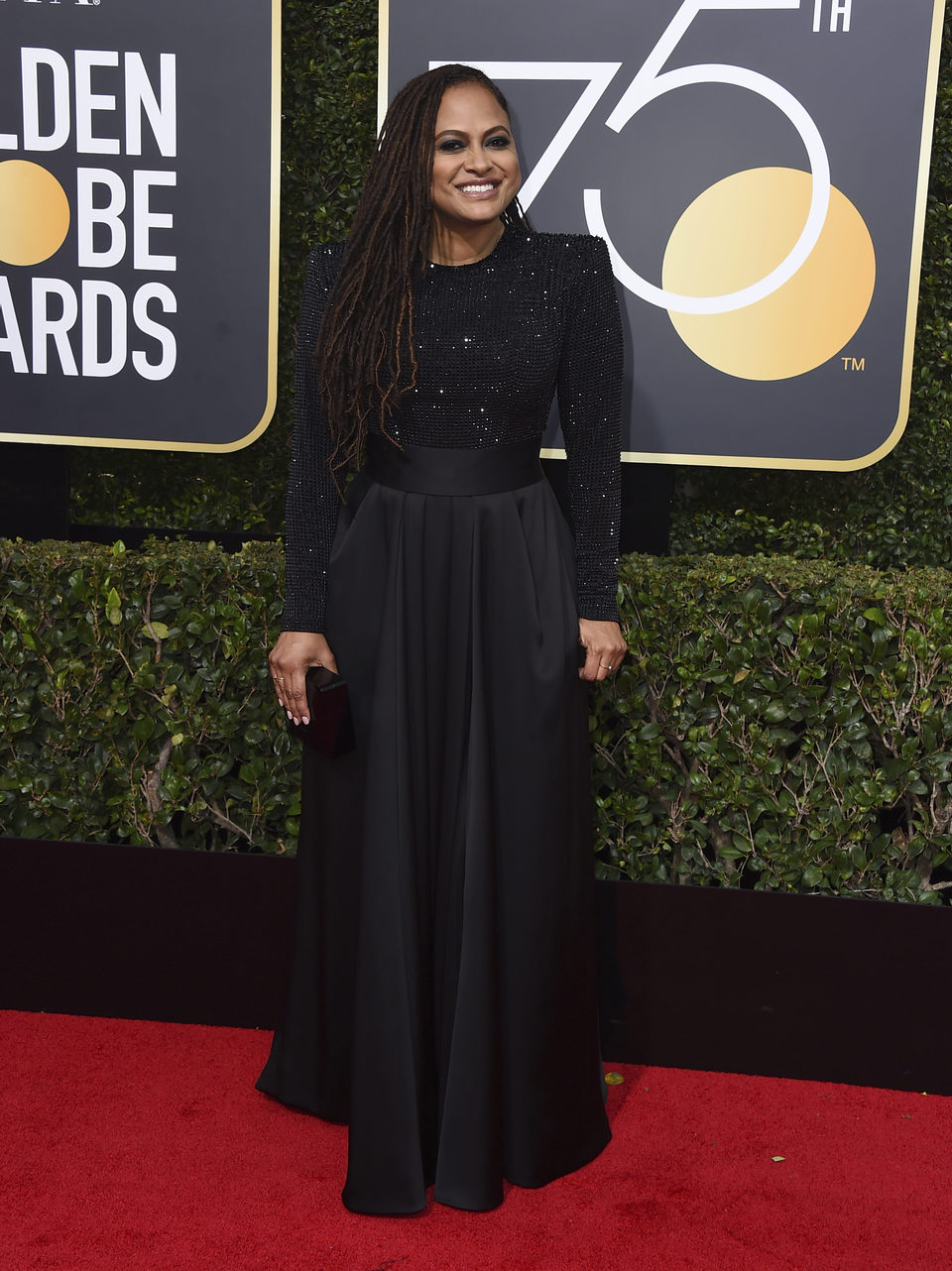 Ava DuVernay en la alfombra roja de los Globos de Oro 2018