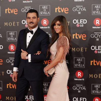 Antonio Velázquez y Marta González durante la alfombra roja de los premios Goya 2018