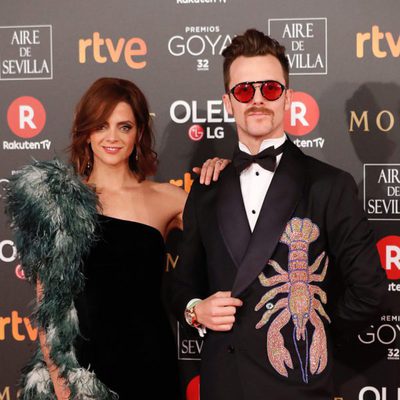 Macarena Gómez y Aldo Comas en la alfombra roja de los Goya 2018