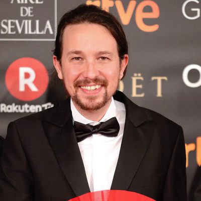 El líder de Podemos Pablo Iglesias en la alfombra roja de los Premios Goya 2018