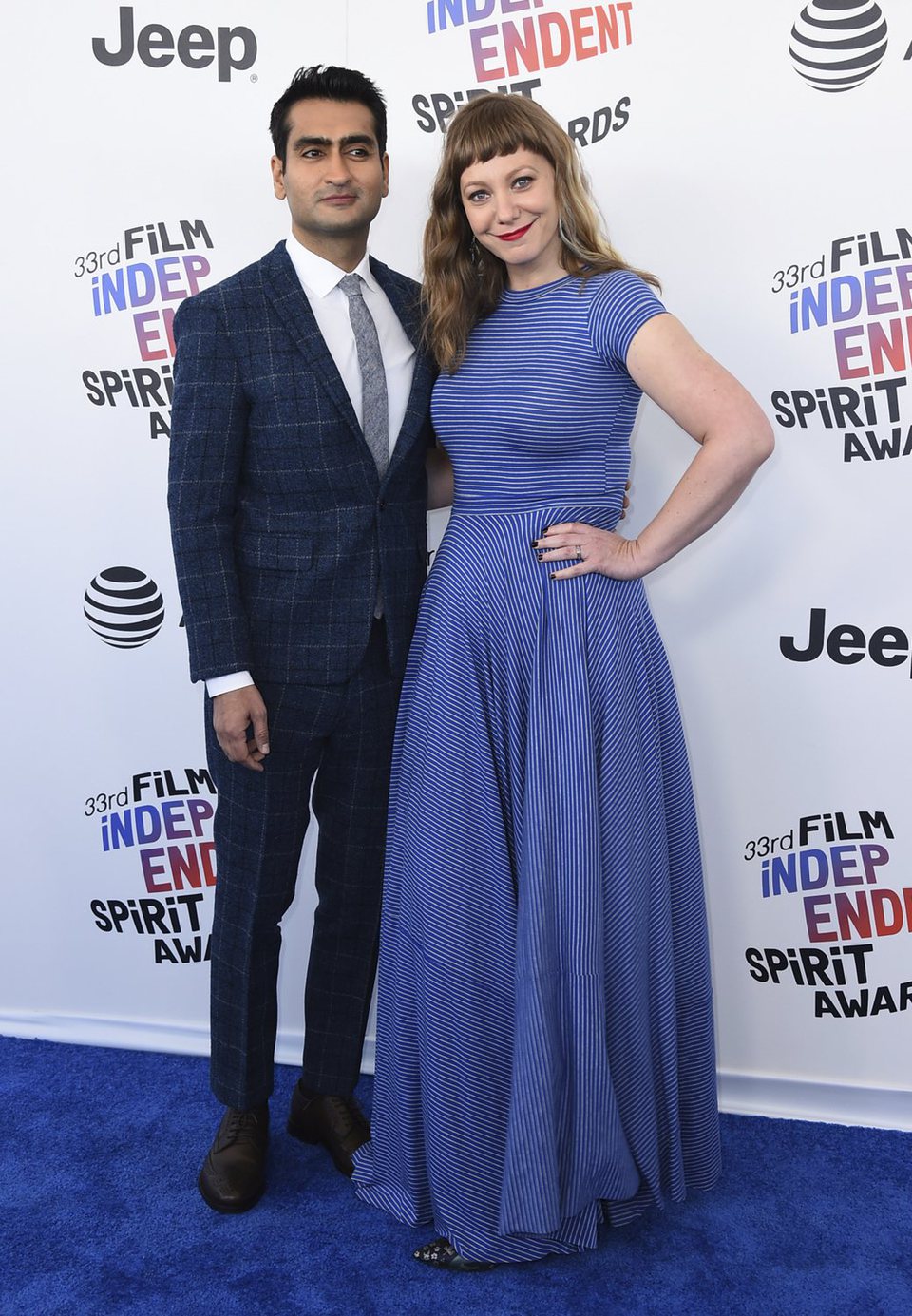 Kumail Nanjiani y Emily V. Gordon en los Spirit Awards 2018