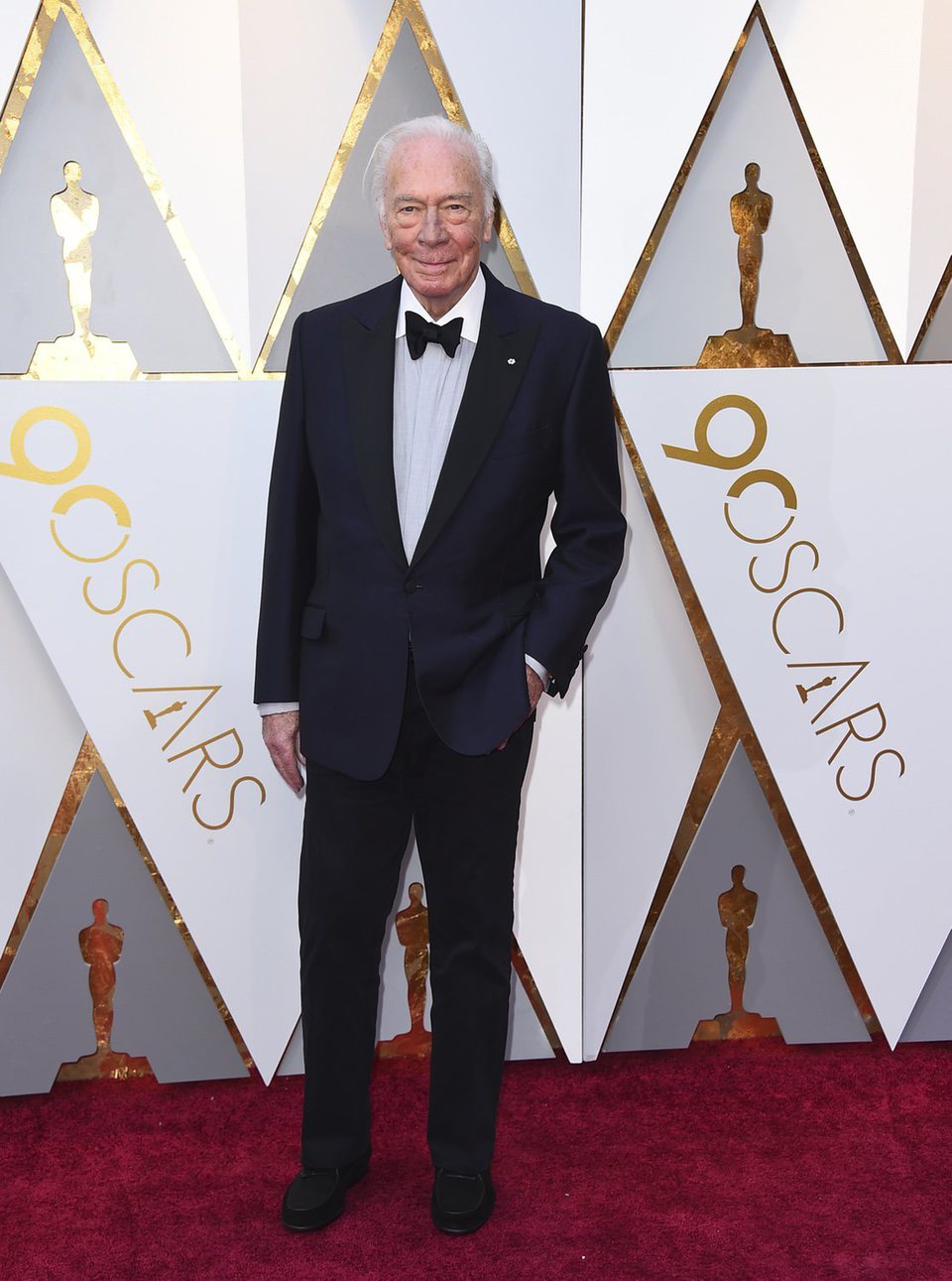 Christopher Plummer en la alfombra roja de los Oscar 2018