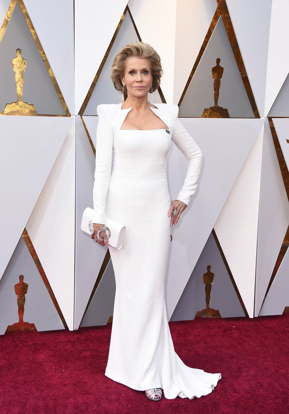 Jane Fonda en la alfombra roja de los Oscar 2018