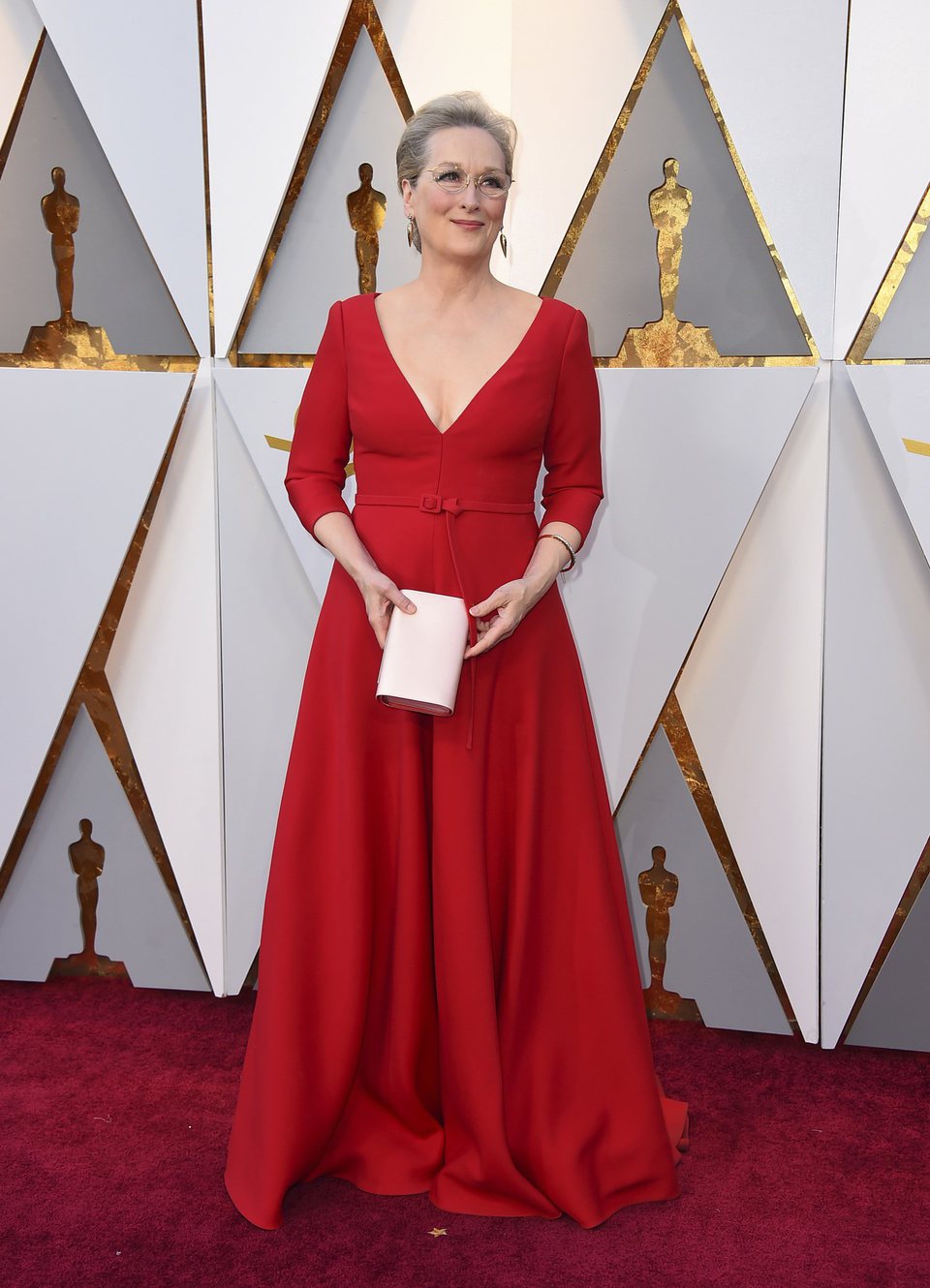 Meryl Streep en la alfombra roja de los Oscar 2018