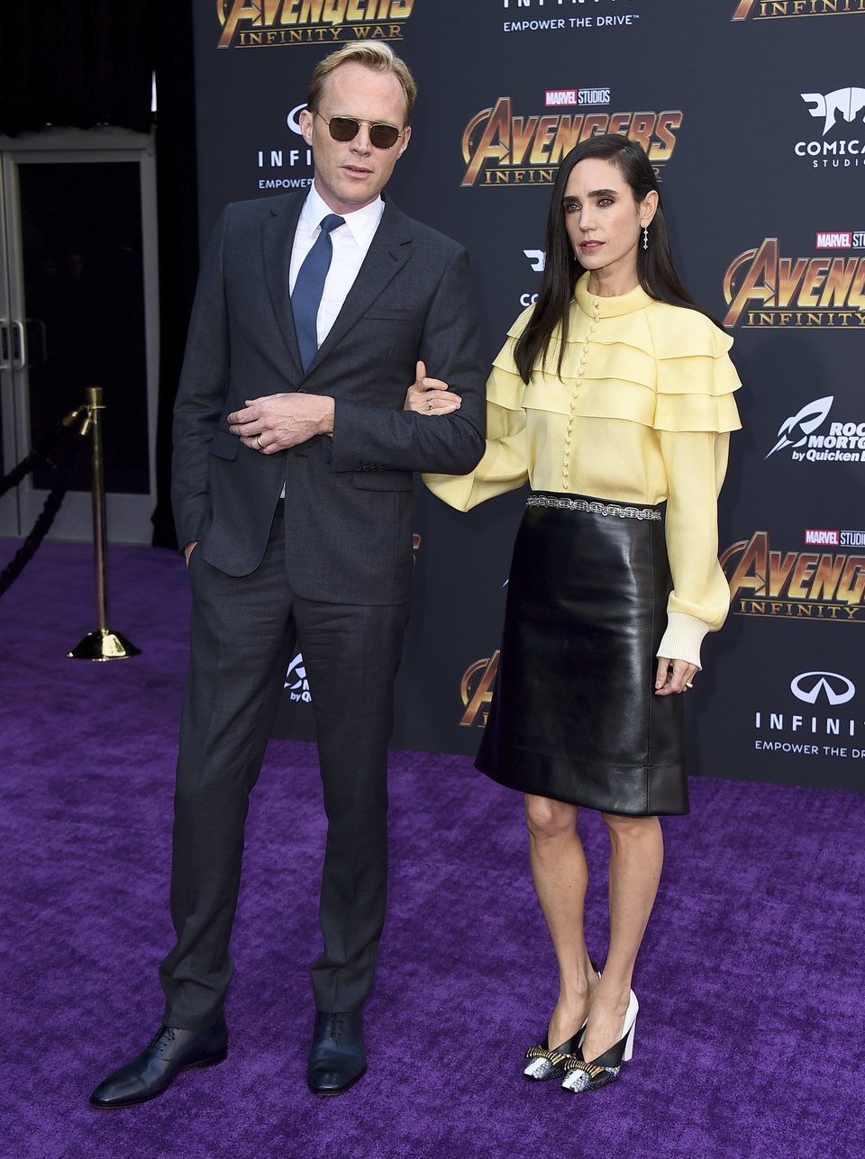 Paul Bettany y Jennifer Connelly juntos en la premiere de 'Vengadores: Infinity War'