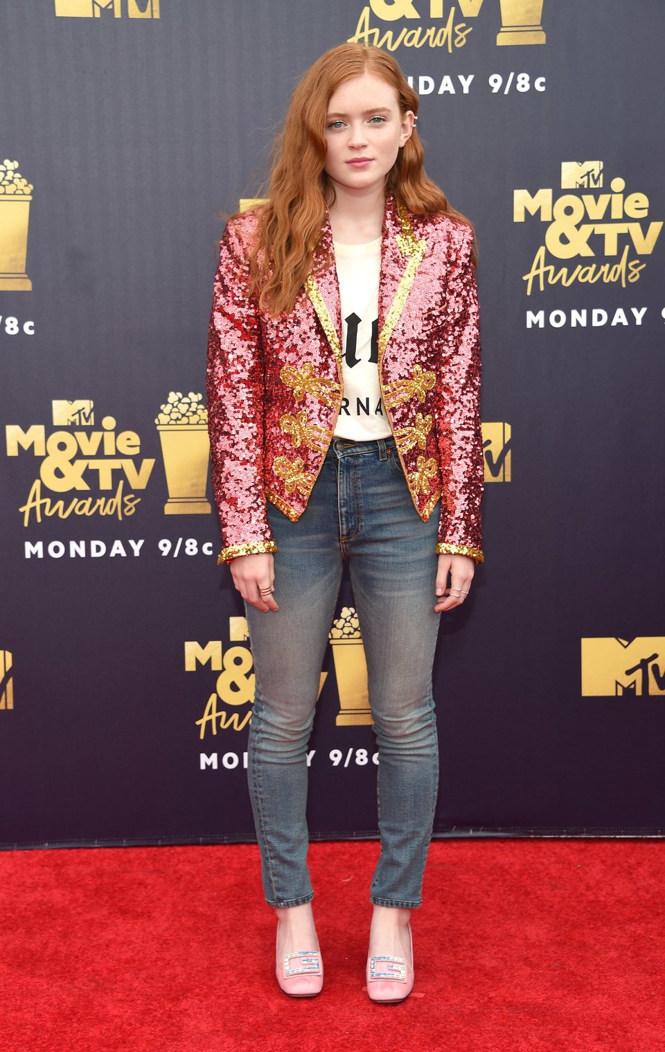 Sadie Sink en la alfombra roja de los MTV Movie & TV Awards 2018