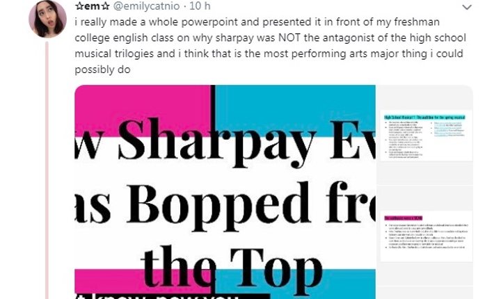 This student created a whole PowerPoint as an impassioned defense of Sharpay 