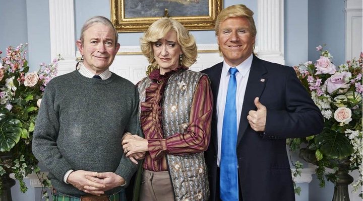 Prince Charles, Theresa May and Donald Trump are amongst those satirised in 'The Windsors'