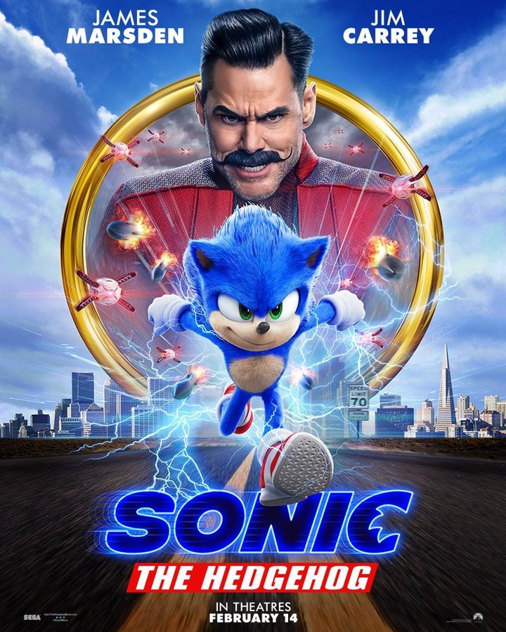 The new poster for 'Sonic: The Hedgehog', which features the redesign of Sonic