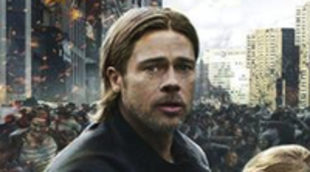 Póster internacional de 'Guerra Mundial Z', Brad Pitt y su familia huyen de una pandemia zombie